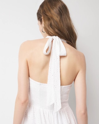 Eyelet Halter Midi Dress click to view larger image.