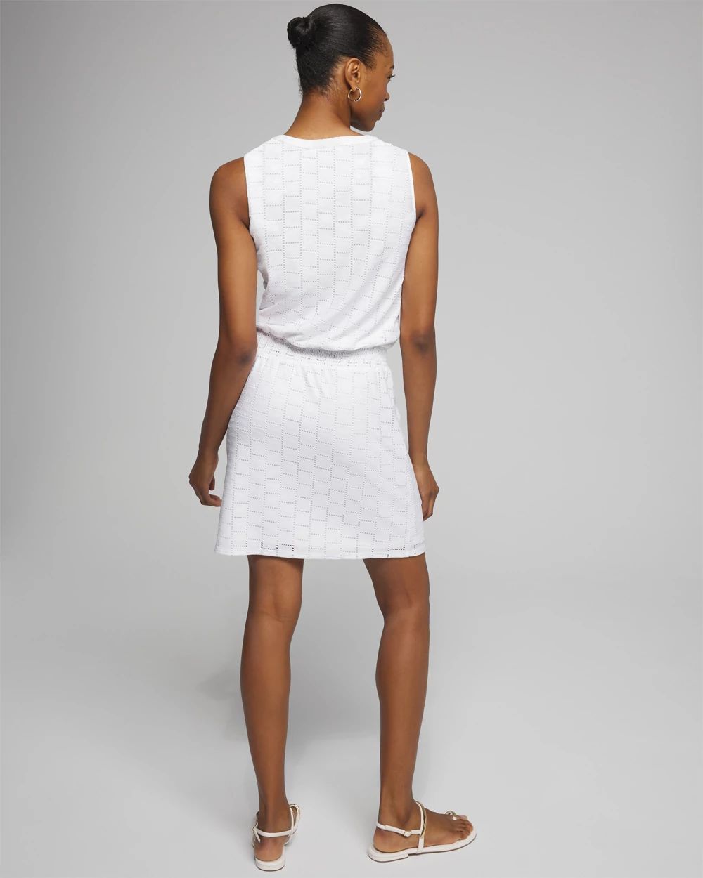 Outlet WHBM Eyelet Smocked Waist Dress click to view larger image.