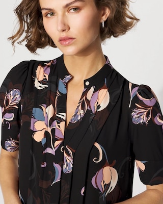 Elbow Sleeve Y-Neck Shirt click to view larger image.