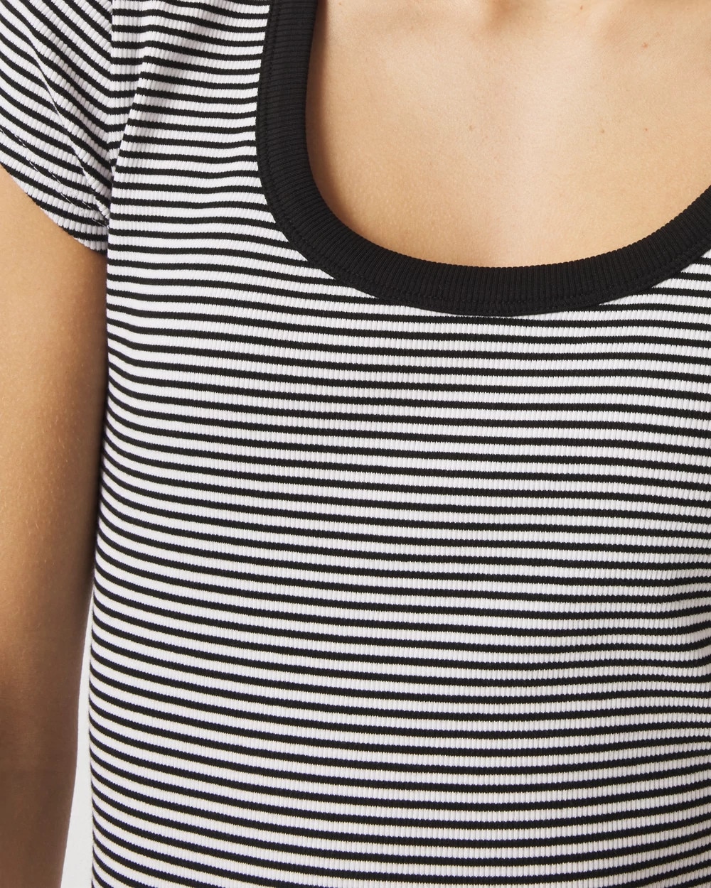 WHBMFORME™ Ribbed Stretch Scoop Neck Tee