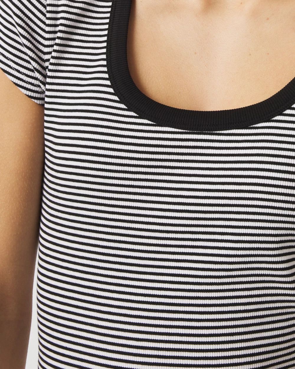 WHBMFORME™ Ribbed Stretch Scoop Neck Tee click to view larger image.
