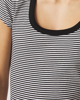 WHBMFORME™ Ribbed Stretch Scoop Neck Tee click to view larger image.