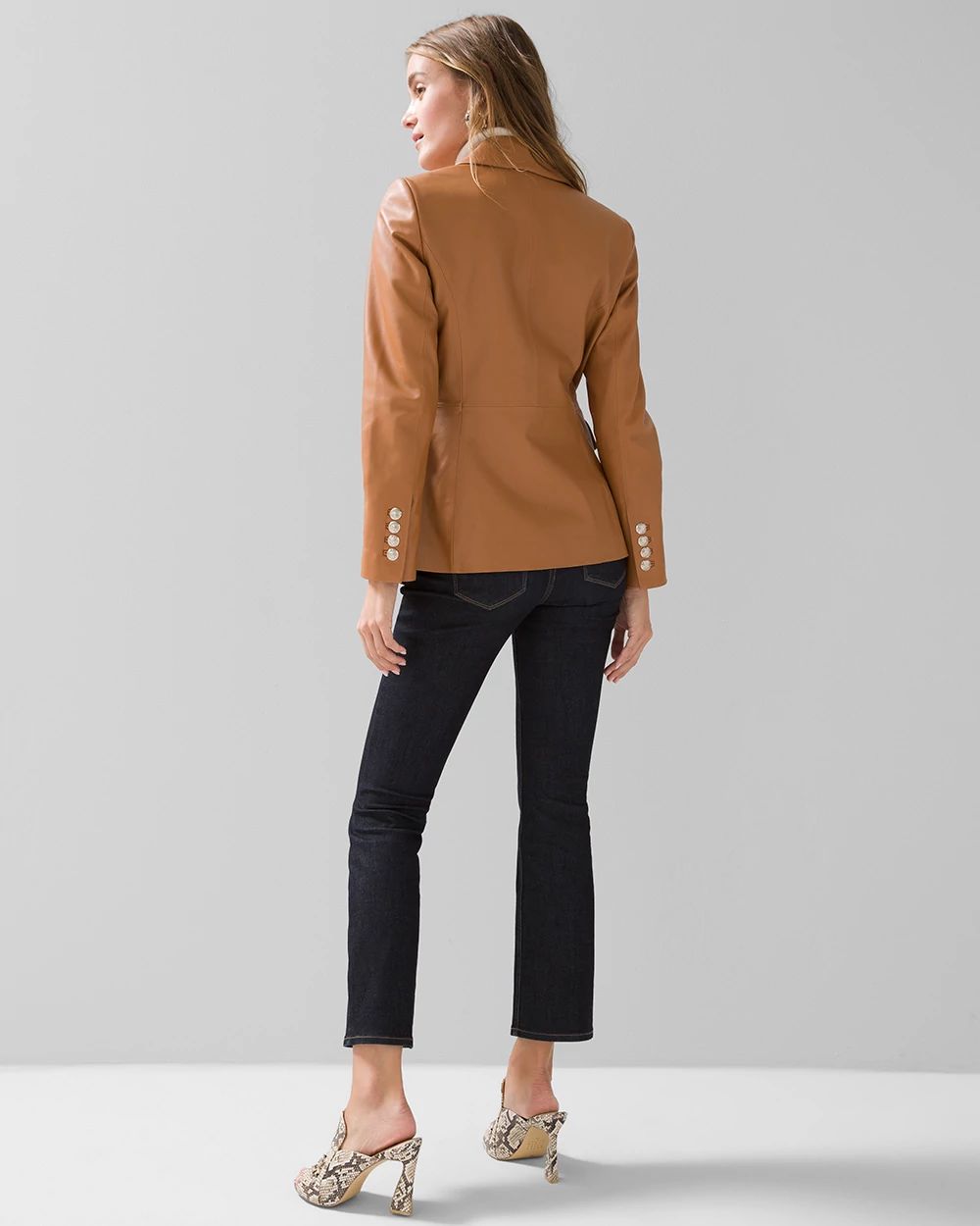 WHBM® Studio Leather Blazer