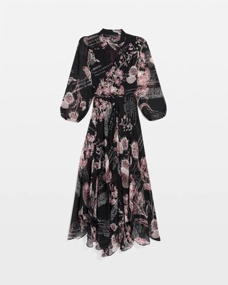 Handkerchief Hem Chiffon Midi Dress click to view larger image.