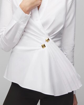 Long Sleeve Poplin Wrap Shirt