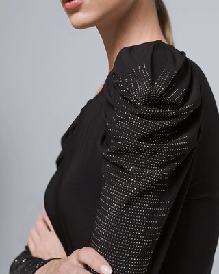 Studded Puff-Sleeve Top