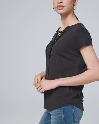 Sandwash Lace Up Tee