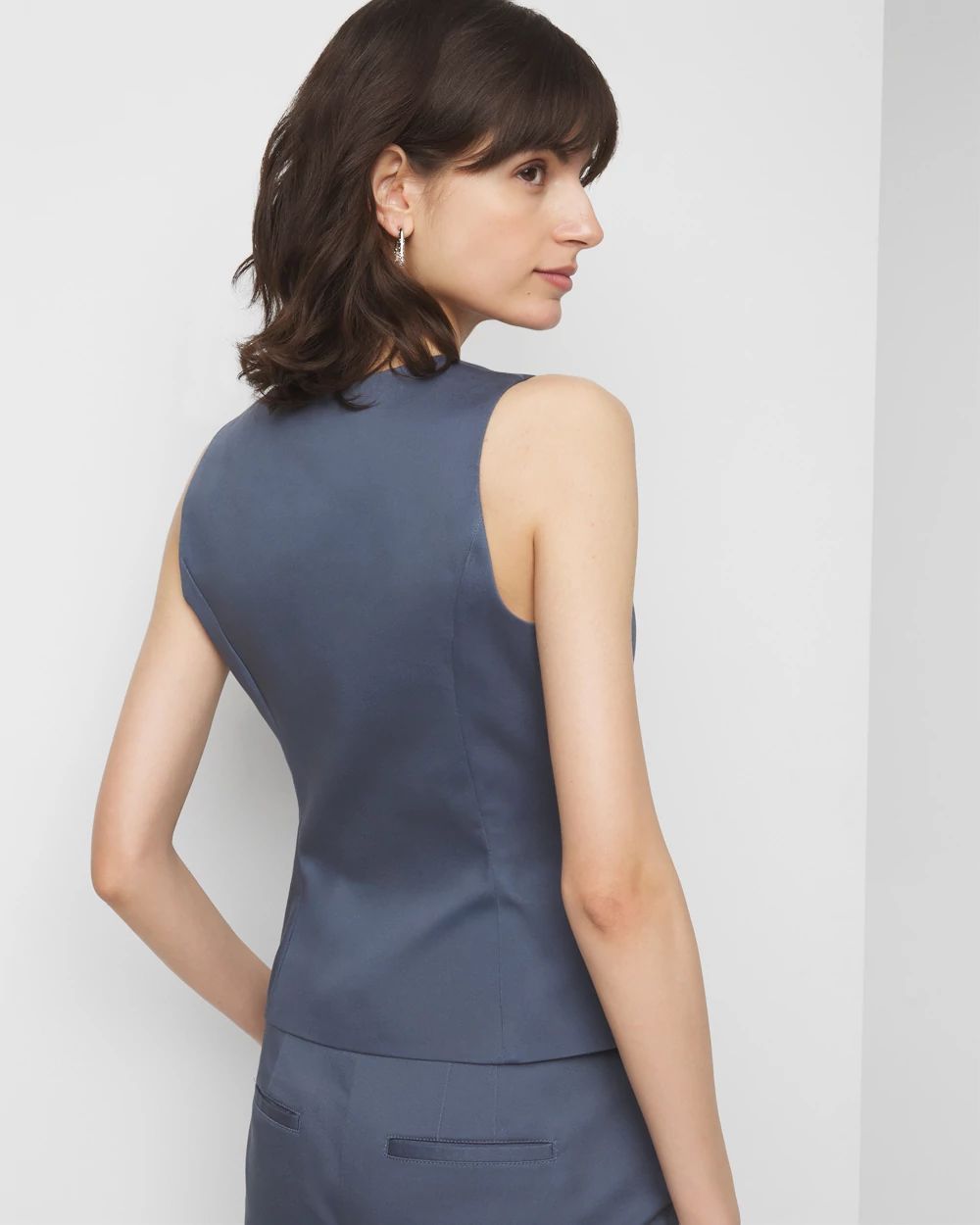 Sleeveless Sateen Vest