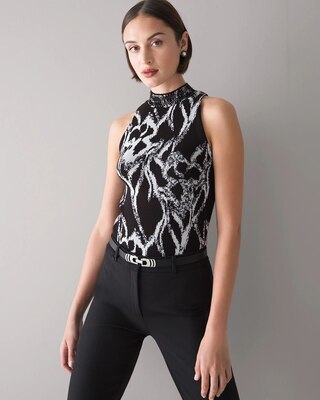 Beaded Brushed Halter Top