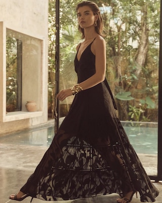 Chiffon Burnout Maxi Dress