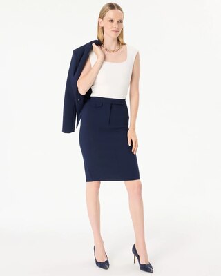 Luxe Stretch Extended Tab Pencil Skirt