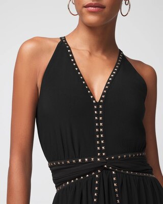 Sleeveless Matte Jersey Studded Midi Dress