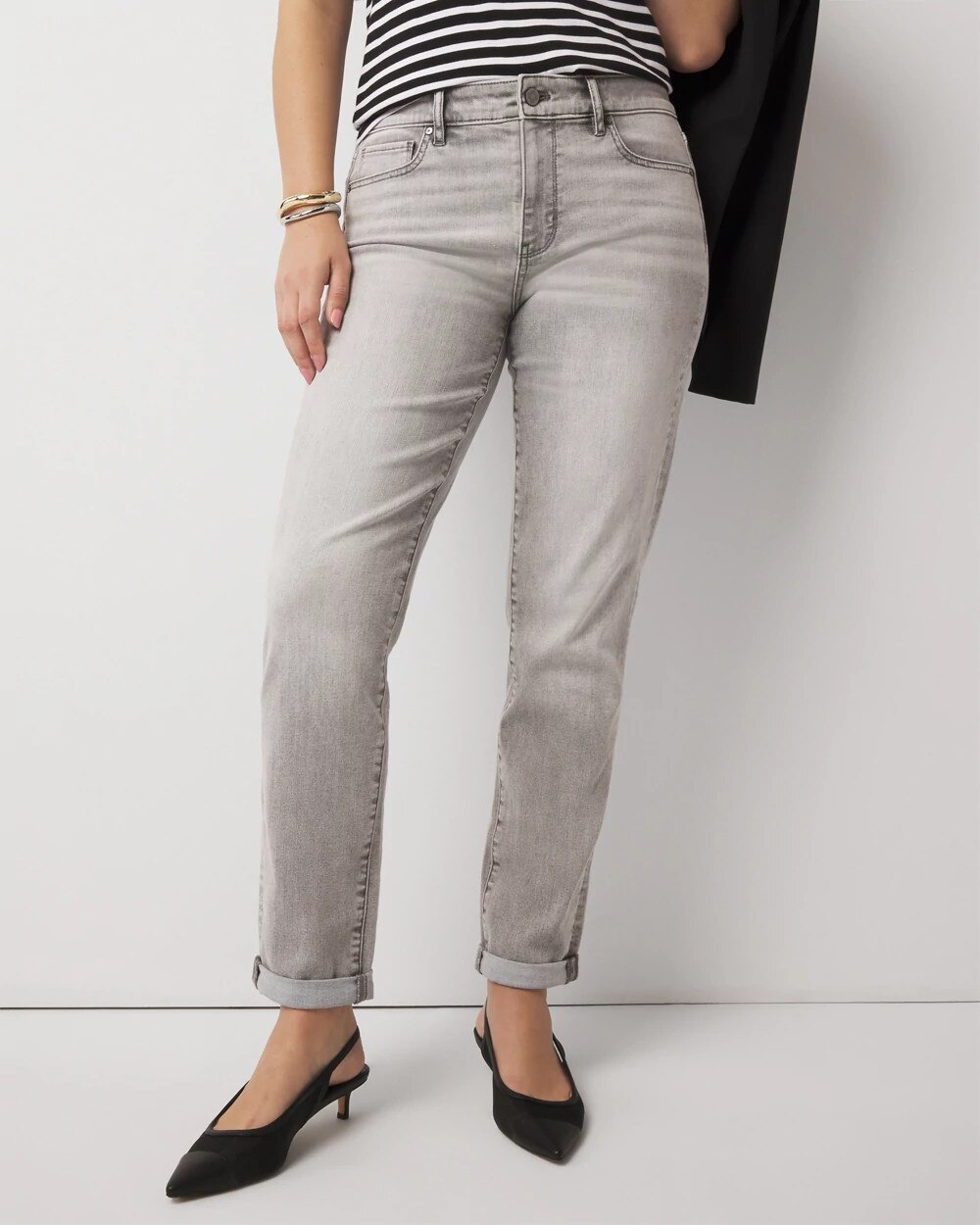 Mid-Rise Girlfriend Jeans