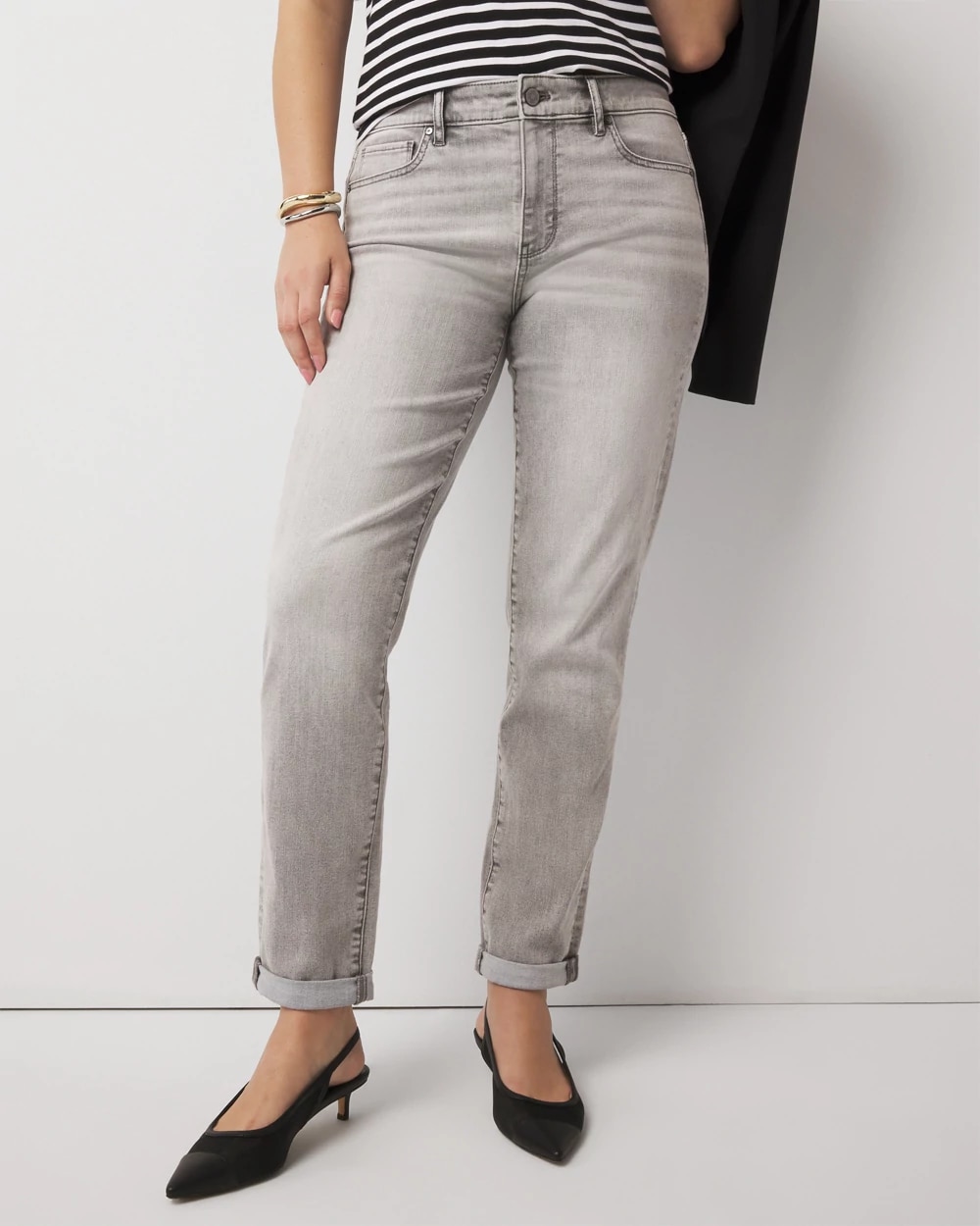 Curvy Mid-Rise Girlfriend Jeans