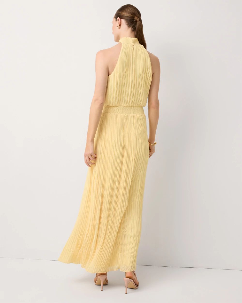 Pleated Halter Maxi Dress click to view larger image.