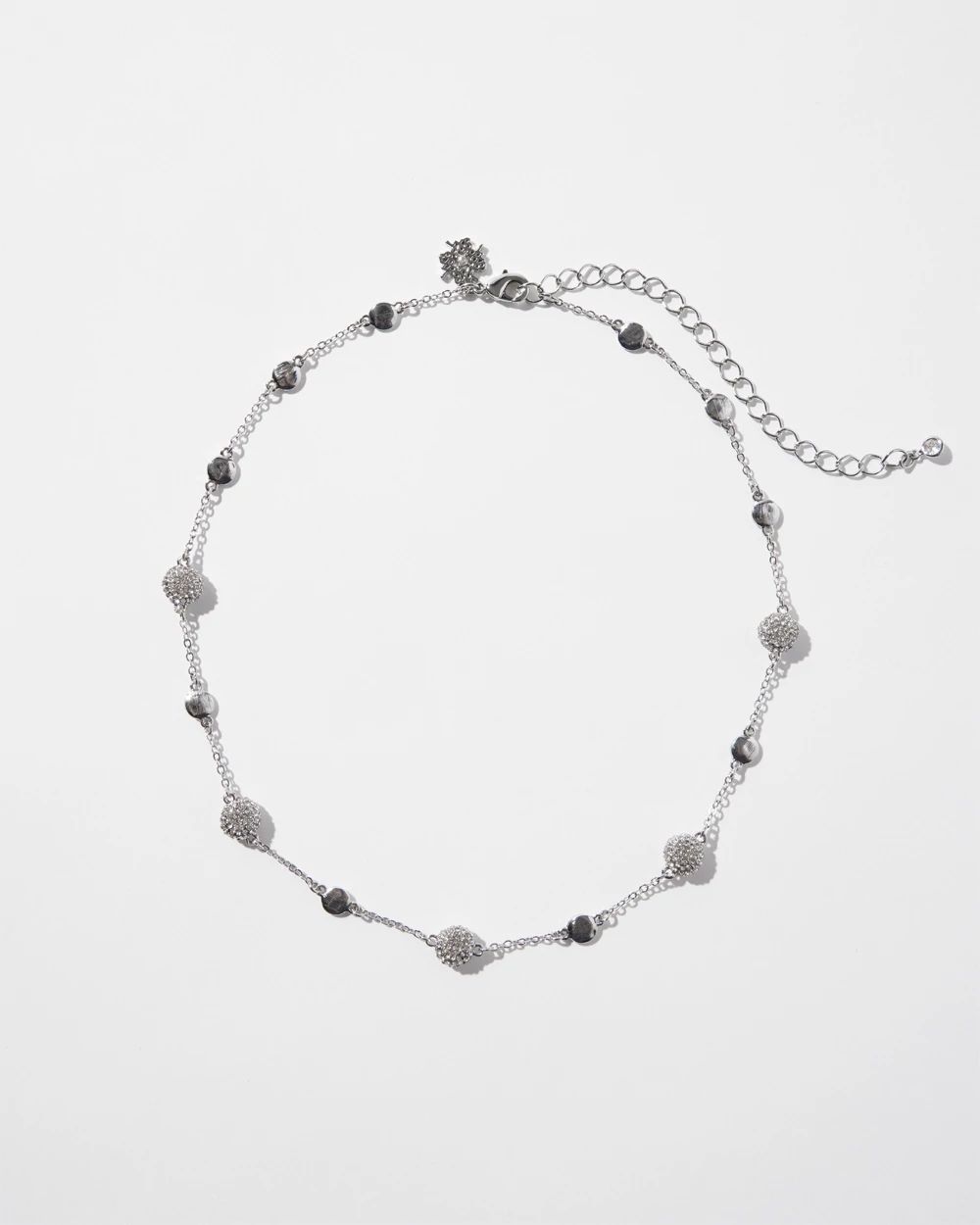 Silver Disc Short Strand Necklace