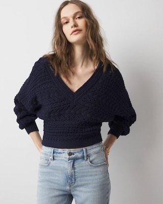 Chunky Knit Dolman Pullover Sweater
