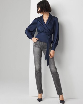 Satin Wrap Blouse