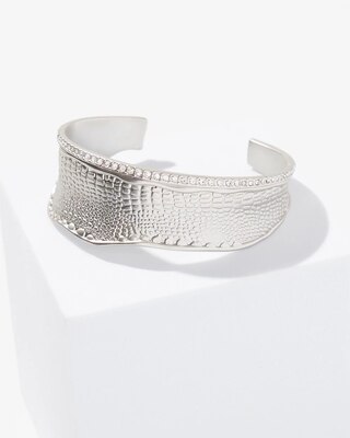 Silver Croc Cuff Bracelet