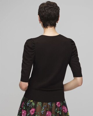Cashmere Blend Puff Sleeve Sweater click to view larger image.