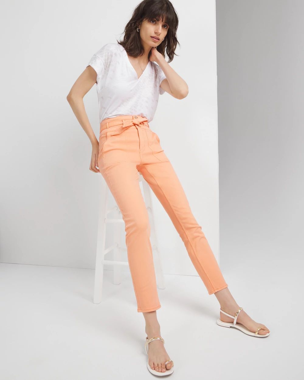 Extra High-Rise Utility Slim Ankle Jeans