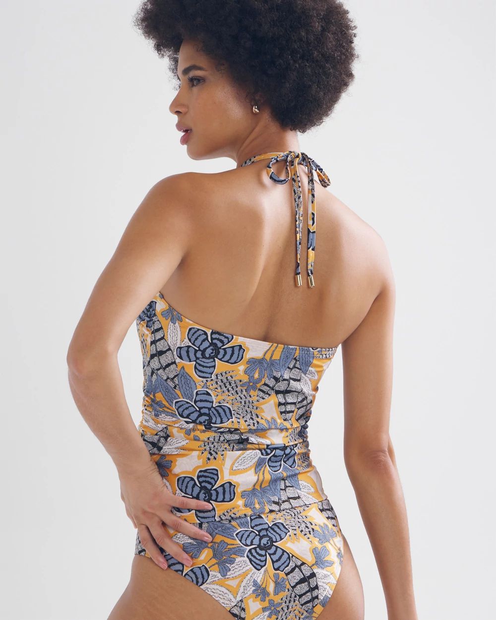 Halter O-Ring Tankini Swim Top
