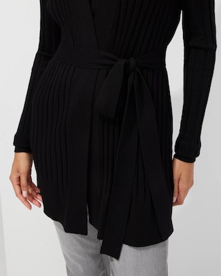 Outlet WHBM Wide-Rib Long Belted Cardigan click to view larger image.