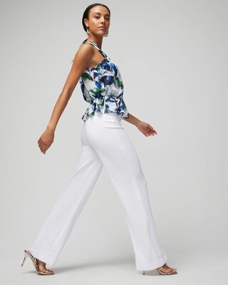 Printed Peplum Halter Top