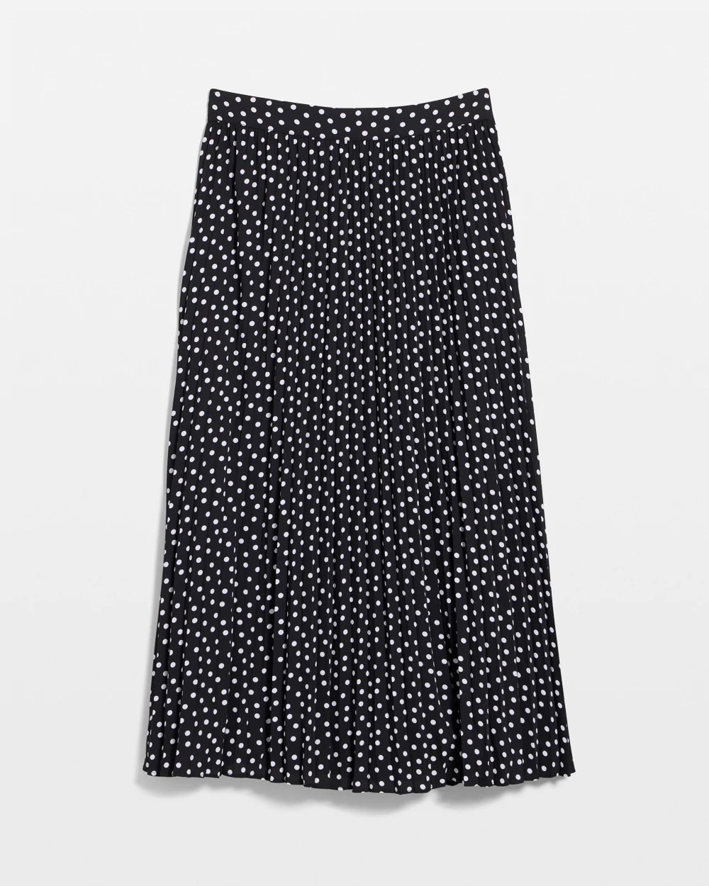 Pleated Crepe Midi Skirt