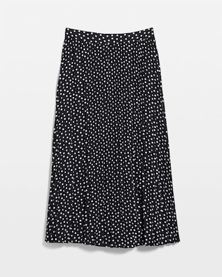 Pleated Crepe Midi Skirt click to view larger image.