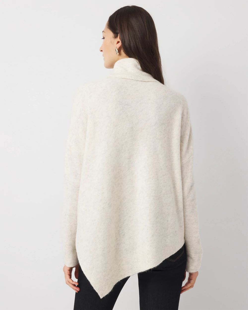 Asymmetrical Hem Turtleneck Sweater click to view larger image.
