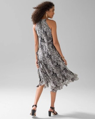 Petite Ruffle Halter Midi Dress