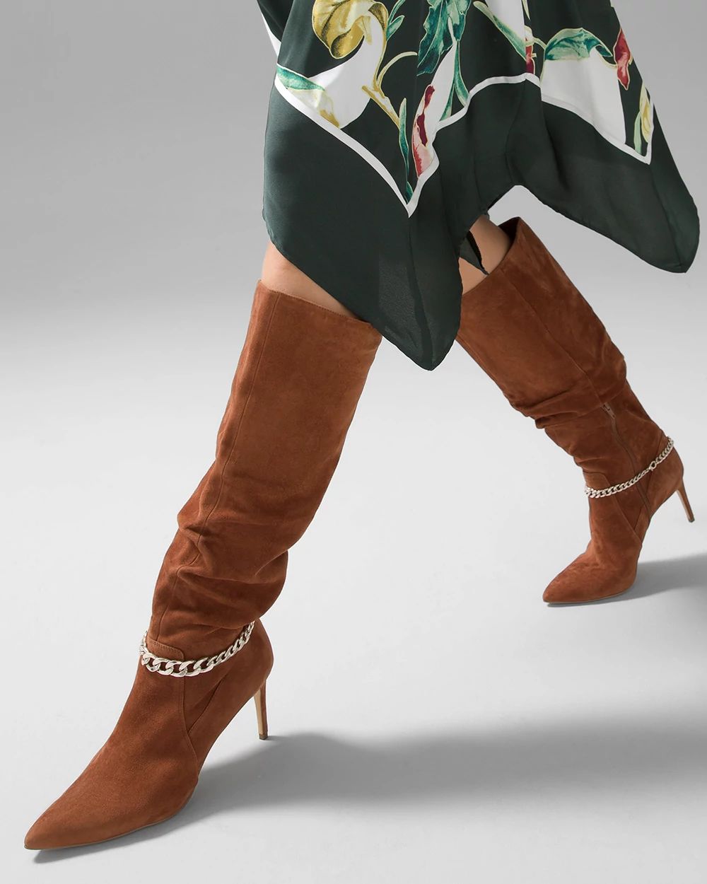 Suede Slouchy High Heel Boot