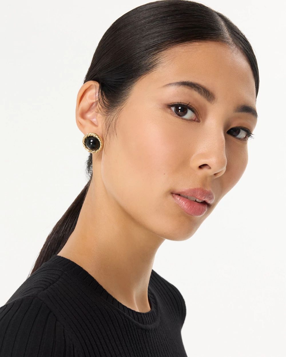 Black Stud Earrings