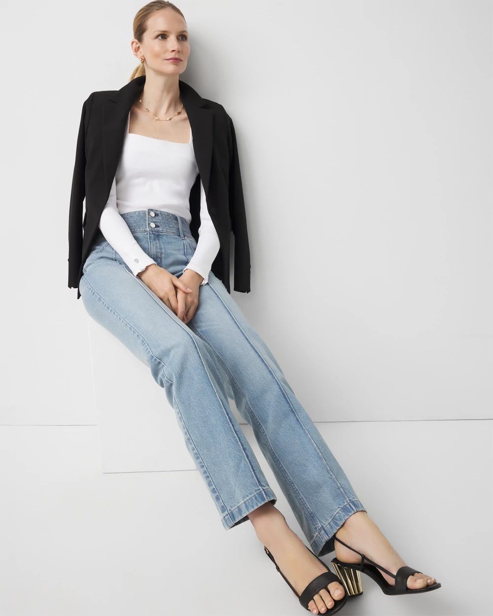 Trapunto Extra High Rise Trouser Jean