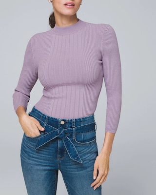 Ribbed Mock Neck Sweater