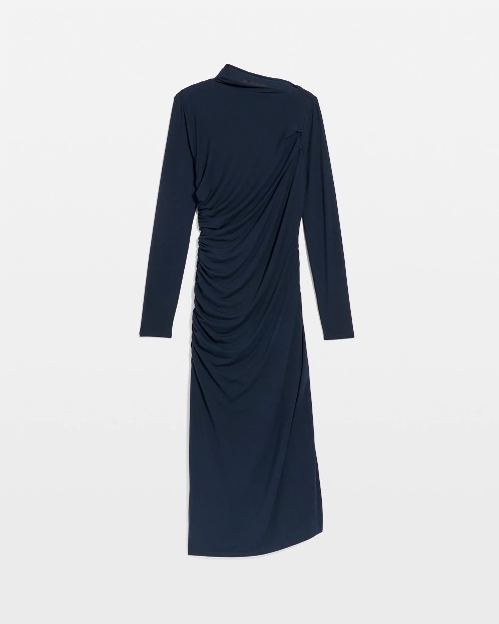 Asymmetrical Mockneck Bodycon Dress click to view larger image.