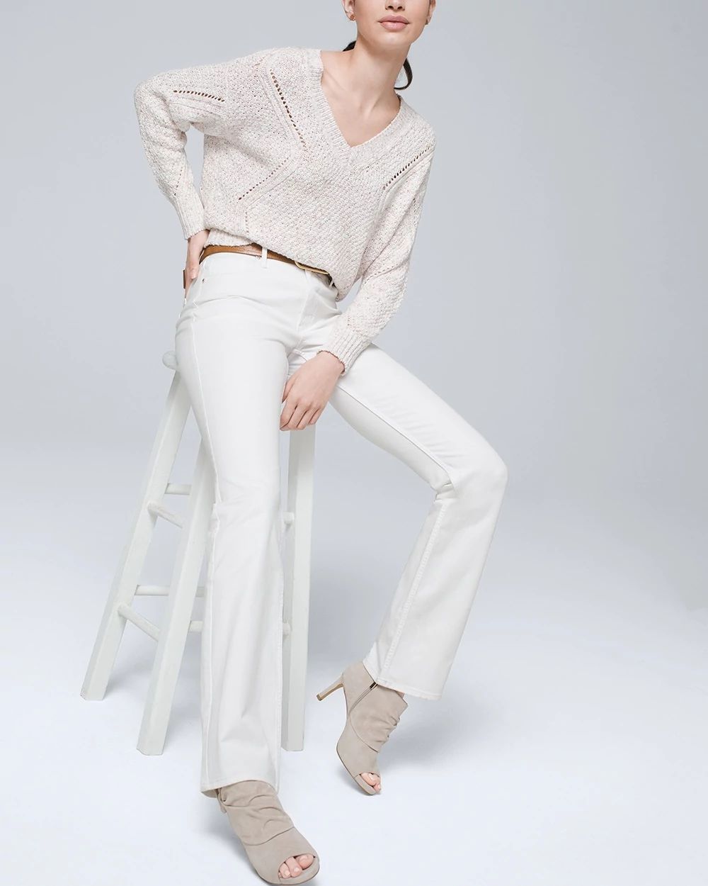 High-Rise Sculpt White Bootcut Jeans