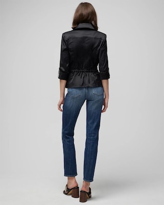 Drape-Front Moto Jacket