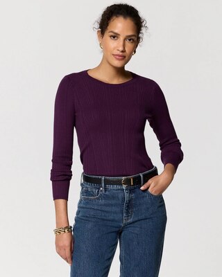 Petite Long Sleeve Crewneck Pullover