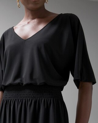 Kimono Sleeve Smocked Waist Dress