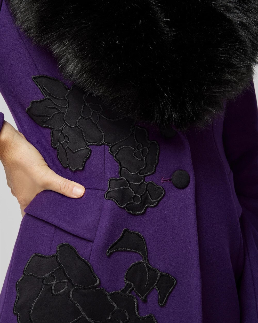Floral Applique Coat