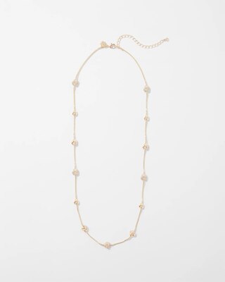 Gold + Pave Knot Long Necklace