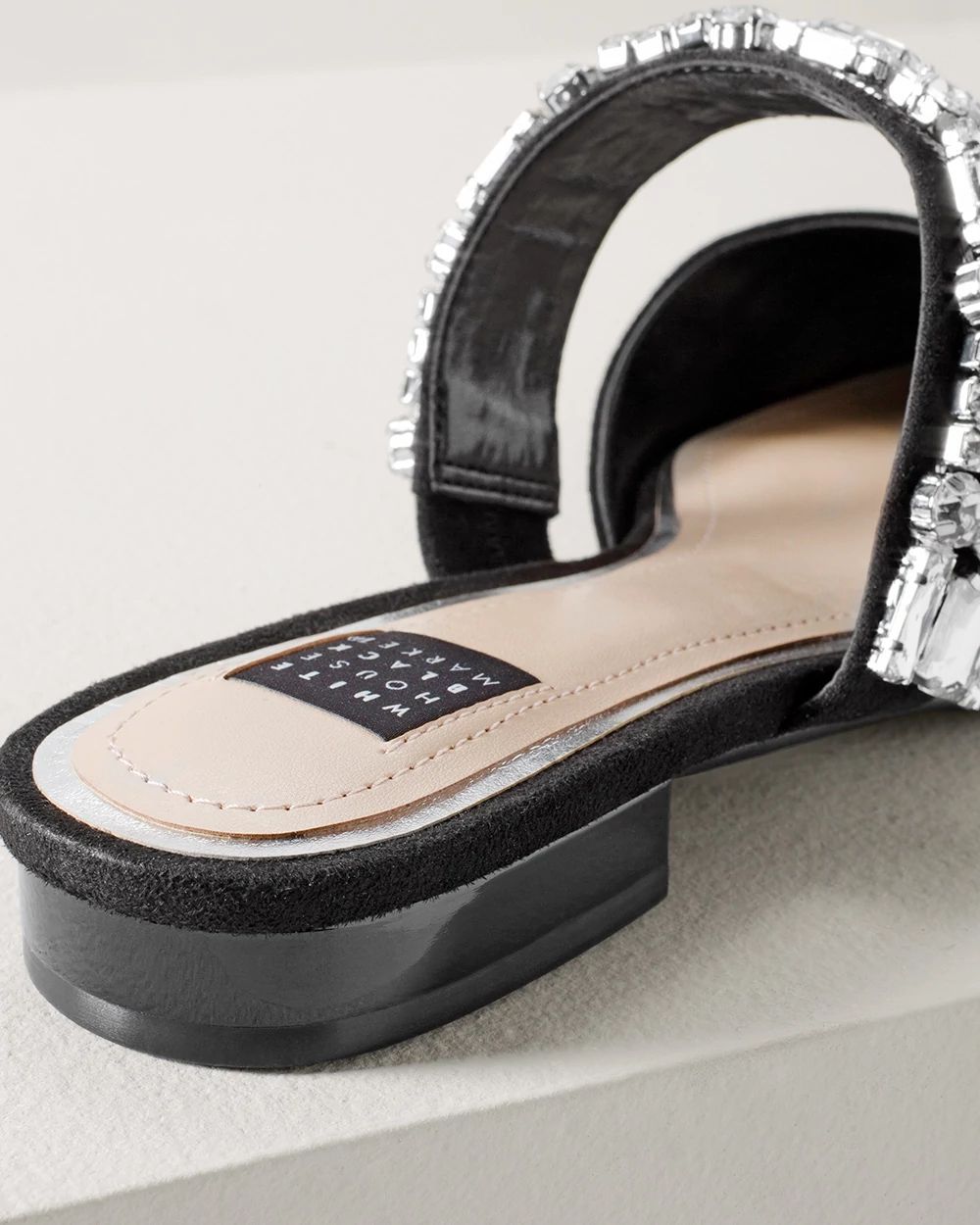 Jeweled Suede Mules