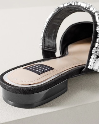 Jeweled Suede Mules