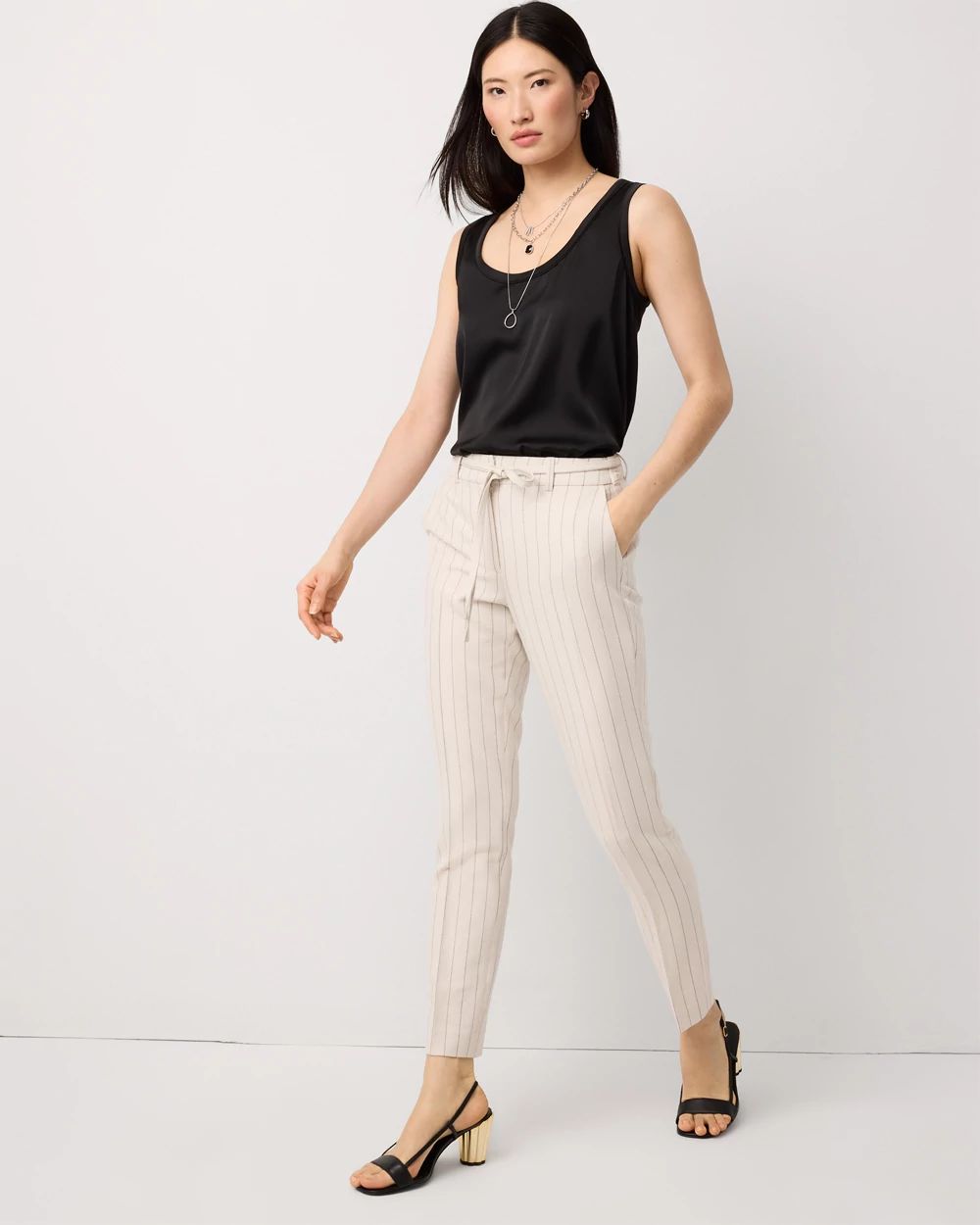 Pinstripe Elle Slim Ankle Pant