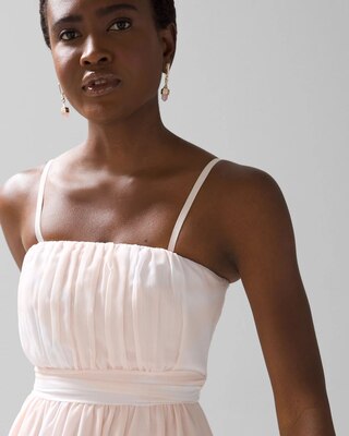 Strapless Georgette Midi Dress