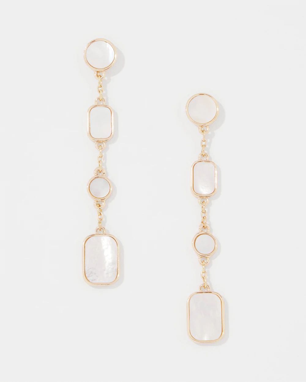 Mother of Pearl Linear Drop Earrings