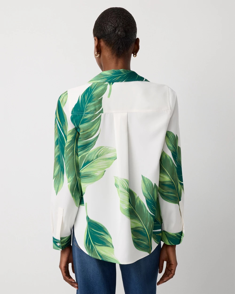 Petite Satin Twill Button Front Shirt