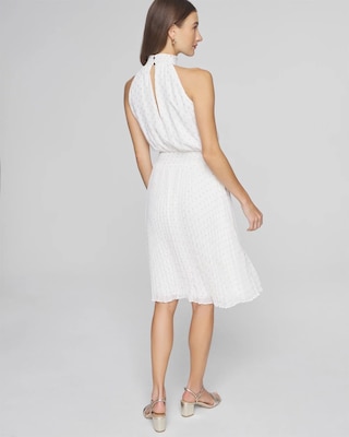 Sleeveless Pleated Clip Midi Dress click to view larger image.